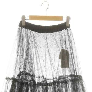 la belle Etude Giselle レイヤードチュールスカート ロング 1 ブラック /HK OS