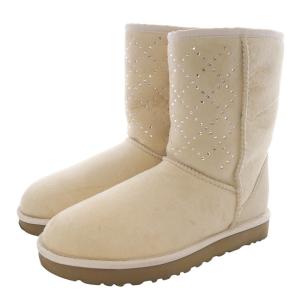 UGG australia WCLASSIC SHORT CRYSTAL DIAMOND ムートンブーツ ショート 25cm べージュ