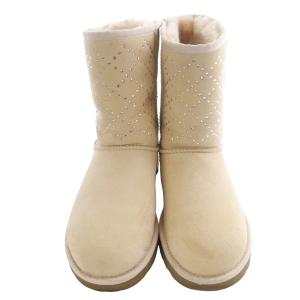 UGG australia WCLASSIC SHORT CRYSTAL DIAMOND ムートンブーツ ショート 25cm べージュ