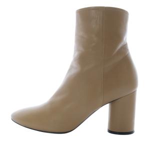 ショートブーツ チャンキーヒール レザー 37.5 24.5cm 茶色 ブラウン 7296PATTY80