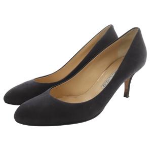 プレーントゥ パンプス スエード ピンヒール 37.5 グレー 2159TAXI65 /SR36