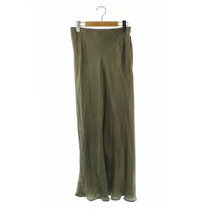 アセテートサテン タイトスカート マーメイド ロング 38 カーキ /ES OS