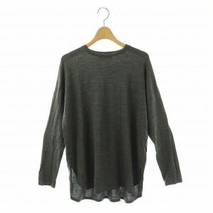SUPER FINE MERINO JSY TOP ニット カットソー ウール 38 グレー /DO OS