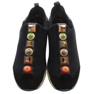 FENDI Black Candy Rainbow Cons Studded スニーカー 切替 38 紺 ネイビー