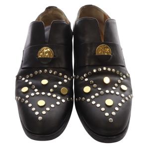 Chloe スタッズ コイン レザー ローファー 37.5 24.5cm 黒 ブラック /SR33