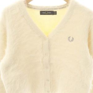 FRED PERRY RAY BEAMS 別注 23AW シャギー カーディガン クロップド UK10 オフホワイト