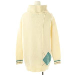 BLUE LABEL CRESTBRIDGE ニット セーター 長袖 アーガイル柄 タートルネック ウール 38 アイボリー /NR OS