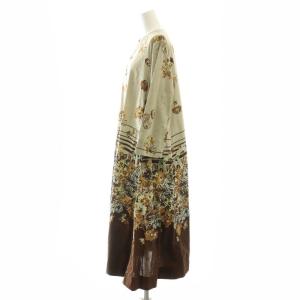 45rpm ボーダーフラワープリントのドレス ワンピース マルチカラー