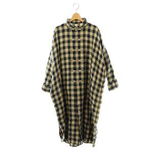 インドリネンツイルのビッグ8ドレスワンピース リネン ベージュ