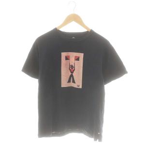 プリントTシャツ カットソー 半袖 2 ネイビー ピンク /CX OS
