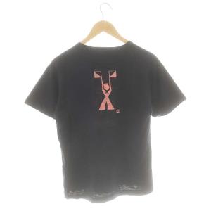 45rpm プリントTシャツ カットソー 半袖 2 ネイビー ピンク /CX OS