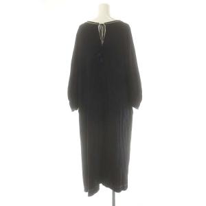 45rpm 刺繍カットソーワンピース ロング 長袖 0 ネイビー /DF OS