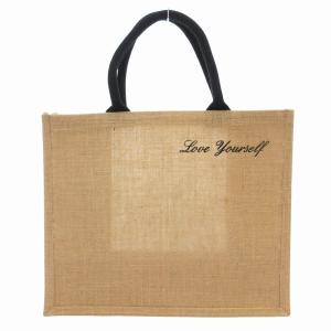 TOCCA 美品 トートバッグ 手提げ リネン 麻 ロゴ 茶 ブラウン 黒 ブラック /FF