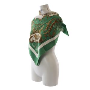 HERMES スカーフ カレ90 Cheval Turc トルコの馬 グリーン /YO2 OH