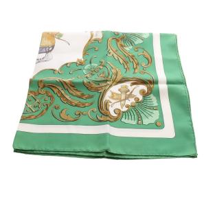 HERMES スカーフ カレ90 Cheval Turc トルコの馬 グリーン /YO2 OH
