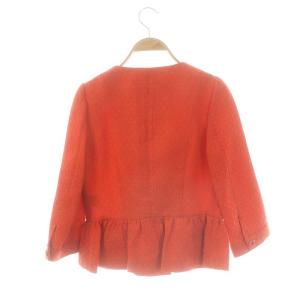 To b. by agnes b. ダブル七分袖ノーカラージャケット 総柄 38 レッド /DO OS