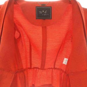 To b. by agnes b. ダブル七分袖ノーカラージャケット 総柄 38 レッド /DO OS