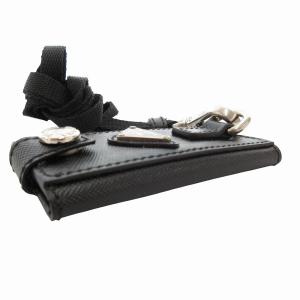 PRADA iPodケース カバー 三角プレート ロゴ PVC ストラップ 黒 ブラック /FF