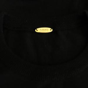 MUSE de Deuxieme Classe FF30 クルーネック オーバープルオーバー ニット セーター 長袖 オーバーサイズ ブラック /MY