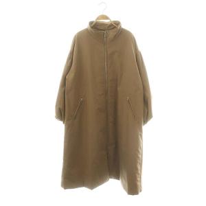 中綿ボリュームスリーブロングコート アウター 38 ライトブラウン /ES OS