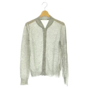 カシミヤ ジップアップ カーディガン ニット 長袖 グレー /MY OS