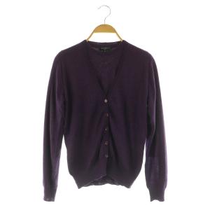 アンサンブルニット カシミア シルク カーディガン 七分袖カットソー イタリア製 42 パープル /MY