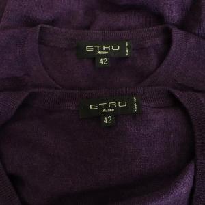 ETRO アンサンブルニット カシミア シルク カーディガン 七分袖カットソー イタリア製 42 パープル /MY