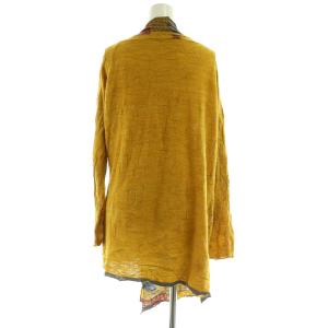 JURGEN LEHL ウール リネン カーディガン ニット 長袖 変形 ロング M マスタード /MY OS