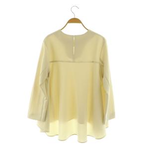 BALLSEY ドライダブルクロス クルーネックプルオーバー ブラウス 長袖 フレア 40 ライトベージュ /MY OS