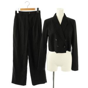 セットアップスーツ ストライプ ジャケット パンツ S ブラック /HK OS SH