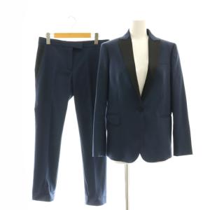 パンツスーツ セットアップ ジャケット スラックス 36 ネイビー ブラック /ES OS SH