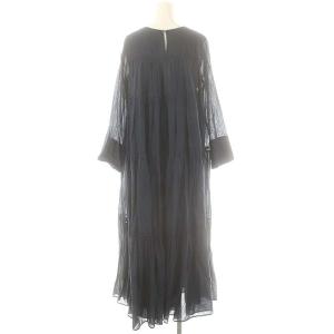 NE QUITTEZ PAS! Cotton Voile Tiered Maxi Dress ワンピース ロング 長袖 ネイビー /DO