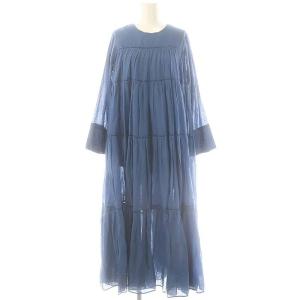 Cotton Voile Tiered Maxi Dress ワンピース ロング ブルー /DO OS
