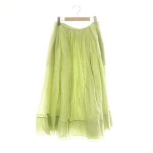 コットンリネンスカート フレア ロング 1 ライトグリーン /HK OS SH