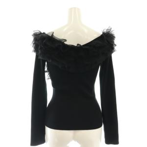 Lily Brown LilyBrown 25SS ボリュームチュールドッキングニットトップス カットソー F 黒 /MI OS