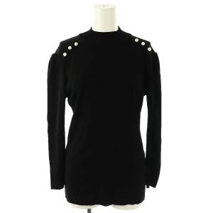 PEARL TOP ニット プルオーバー セーター 長袖 38 ブラック /ES OS SH