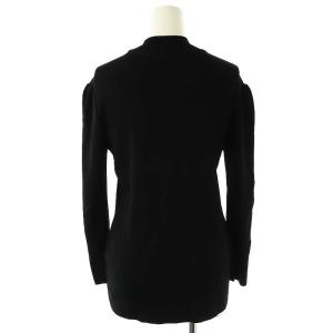 BORDERS at BALCONY PEARL TOP ニット プルオーバー セーター 長袖 38 ブラック /ES OS SH