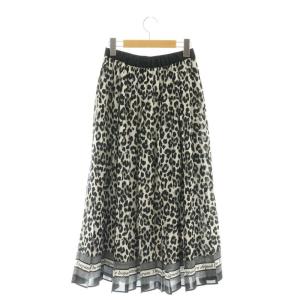 Diagram GRACE CONTINENTAL 23SS レオパードプリーツスカート ミモレ ロング ヒョウ柄 36 白 ホワイト 黒 ブラック /AT