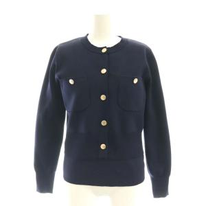 24AW アンサンブル ニット カーディガン カットソー 七分袖 2 紺 /MI OS