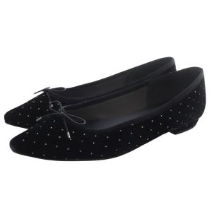 24AW ポインテッドトゥ グリッタードット バレエシューズ 25cm 黒 ブラック /SR22