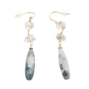 Eva Hanusova for agete K10 ピアス 緑 グリーン /SR12