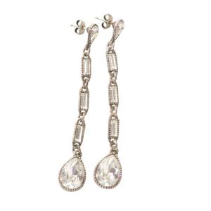 PHILIPPE AUDIBERT PHILIPPEAUDIBERT DONNA L ロングピアス ドロップ型 スワロフスキー シルバー色 /YO14