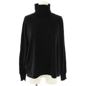 ウール タートルネックプルオーバー ニット カットソー 黒 /MI OS