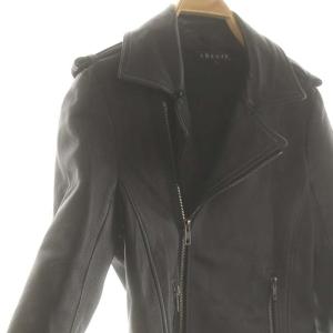 Theory ダブル レザー ライダースジャケット ブルゾン 羊革 S ブラック /ES OS