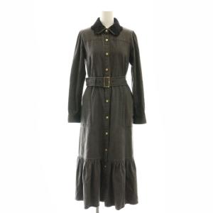 デニム刺繍衿ワンピース 36 グレー /MI OS