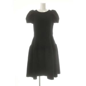 Cocoon Sleeve Dress ワンピース ひざ丈 半袖 38 ブラック 06879 /DF OS