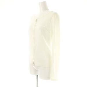 René 6212440 フェイクパール ダブルジップ カーディガン ニット 34 白 /MI OS