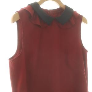 René ブラウス ノースリーブ プルオーバー 34 レッド ブラック 5431200 /DF OS