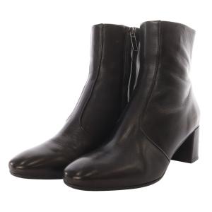 FABIO RUSCONI for ANAYI CONNY1470 ブーツ ショート ハイヒール スクエアトゥ レザー 36 ブラック