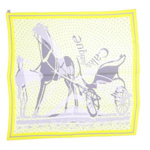 CALECHE ELASTIQUE スカーフ 総柄 シルク イエロー